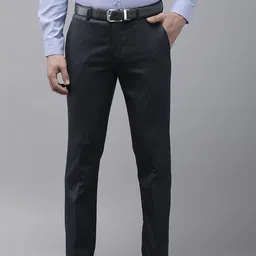 Arrow Men Textured Tailored Fit Mid Rise Flat Front Formal Trousers-image-15