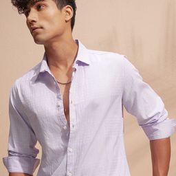HIGHLANDER Cutaway Collar Slim Fit Cotton Shirt-image-39