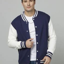 celio* Navy Cotton Regular Fit Jacket-image-58