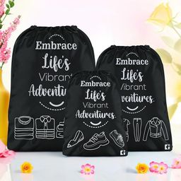 Kuber Industries Black & White 3 Pieces Printed Regular Multi-Utility Organisers-18