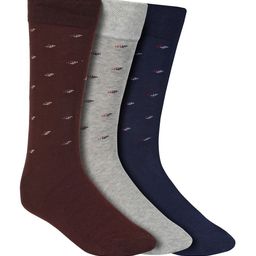Creature Men Pack Of 3 Assorted Combed Cotton Calf-Length Socks-11