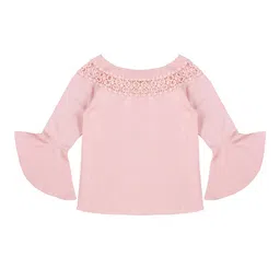 Style Quotient Girls Nude-Coloured Self Design Top-image-81