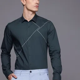 Louis Philippe Ath.Work Super Slim Fit Geometric Printed Formal Shirt-picture-3