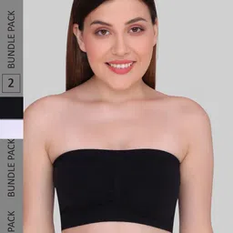 PLUMBURY Pack Of 2 Rapid-Dry Padded Medium Coverage Bandeau Bra With All Day Comfort-picture-10