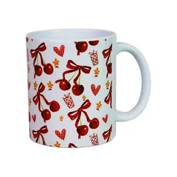 KOLOROBIA White & Red Love in Bloom Printed Ceramic Mug-325 ml-image-11