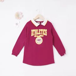 Ed-a-Mamma Kids Dark Pink Applique T-Shirt Dress-image-36