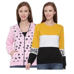 3Pin Multicolor Cotton Regular Fit Printed Sweatshirt - Pack of 2-93