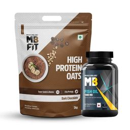 MuscleBlaze High Protein Oats 2kg & Omega 3 Fish Oil 30 Caps Combo-14