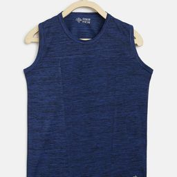 CHIMPRALA Boys Blue Self Design Round Neck Sleeveless Vest Sports T-shirt-image-62
