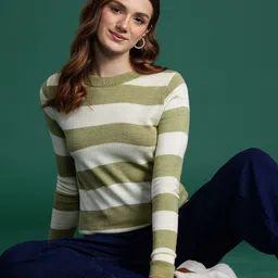 DressBerry Acrylic Striped Pullover-image-37
