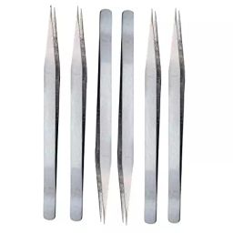 TECHDELIVERS 6 Pcs Stainless Steel Non-Magnetic Tweezers (Pack of 6 Piece)-28
