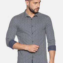 SHOWOFF Men Navy Blue Slim Fit Printed Casual Shirt-picture-42
