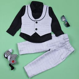 V-Mart Boys Self-Design Single-Breasted Four-Piece Suits-37