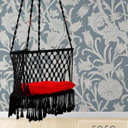 Swingzy Black & Red C-Shaped Hammock Swing With Cushion-12
