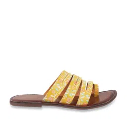 Mochi Women's Yellow Toe Ring Sandals-image-36