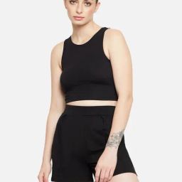 Hypernation Black High Rise Shorts-89
