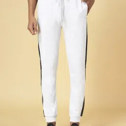 Ajile by Pantaloons Grey Melange Slim Fit Striped Joggers-image-30