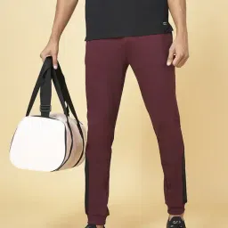 Ajile by Pantaloons Wine Slim Fit Self Pattern Joggers-image-87