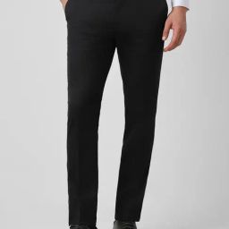 V Dot Black Skinny Fit Striped Trousers-image-28