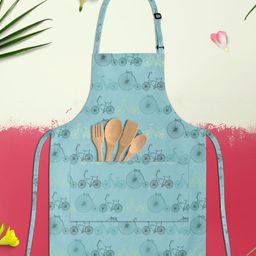 ArtzFolio Kids Blue Printed Cotton Aprons-18