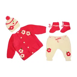 Tiekart Unisex Kids Floral Printed Woollen Cardigan-image-37