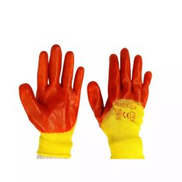 Generic Orange & Yellow Half PVC Latex Hand Gloves-23
