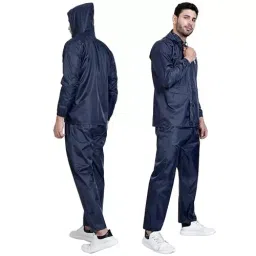 HACER Polyester Material Navy Blue Hooded Fantasy Raincoat for Men's Size XXL, HC-FAN-RC03-22