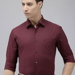 Arrow Pure Cotton Self Design Manhattan Slim Fit Textured Formal Shirt-image-89
