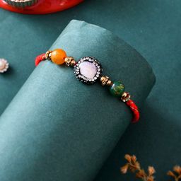Aapno Rajasthan Unisex Beaded Rakhi with Roli Chawal-image-89