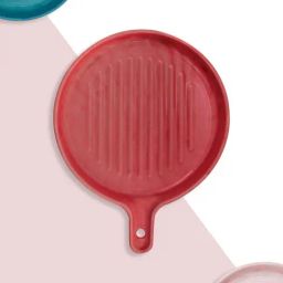Clay Craft Red Ceramic Round Grill Plate-30