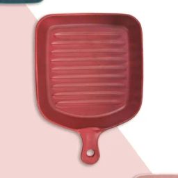 Clay Craft Red Ceramic Square-Shaped Grill Plate-23