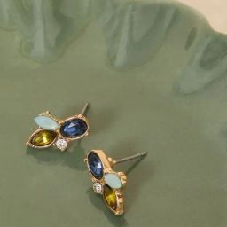 Accessorize London Women's Mixed Stone Stud Earrings-21