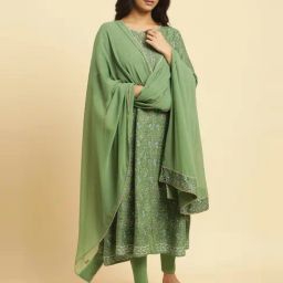 W Green Printed Dupatta-image-69