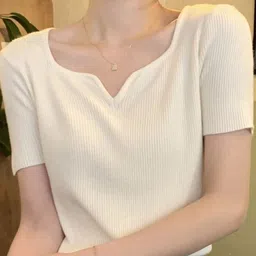 KPOP Women V-Neck Short Sleeves Top-image-42