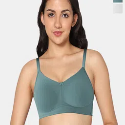 In Care Pack Of 2 Full Coverage Non Padded Pure Cotton T-shirt Bra With All Day Comfort-image-97