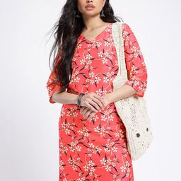 Anouk Rustic V-Neck Floral Printed Straight Kurta-image-96