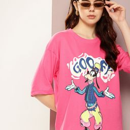 Kook N Keech Disney Goofy Printed Drop-Shoulder Sleeves Pure Cotton Oversized T-shirt-image-27