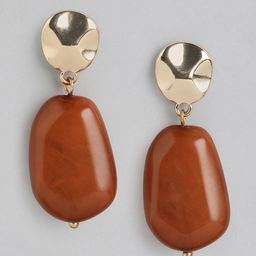 Forever New Gold Plated Stone Studded Drop Earrings-32