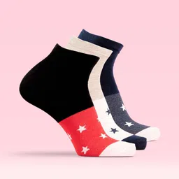 LUX MOZZE Men Pack Of 3 Patterned Anti-Microbial Ankle Length Socks-8