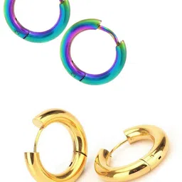 shobhram Set Of 2 Contemporary Hoop Earrings-14