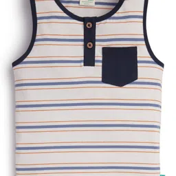 JusCubs Boys Striped Henley Neck Pockets T-shirt-image-94
