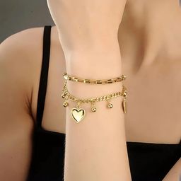 Bauble Cluster Gold-Plated Stainless Steel Multistrand Bracelet-image-64