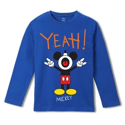 Wear Your Mind Boys Mickey Mouse Printed Pure Cotton Applique T-shirt-image-24