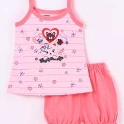 Cucumber Sinker Sleeveless Slip & Bloomer Kitty Print - Pink-image-61