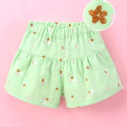 Little Kangaroos Mid Thigh Length Shorts Floral Print - Green-picture-27