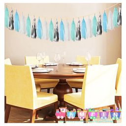 AMFIN Paper Tassels for Decoration Blue - Pack of 20-picture-19