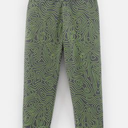 Pine Kids Cotton Knit Three Fourth Length Stretchable Leggings Abstract Print - Lava & Smoke-image-40