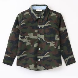 Crayonflakes  Full Sleeves Seamless Camouflage Printed Shirt - Green-image-75