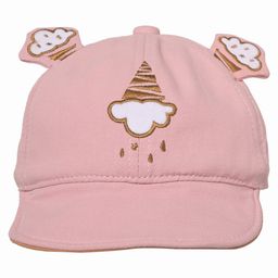 Kid-O-World Cloud And Rain Embroidered Cap - Pink-image-81