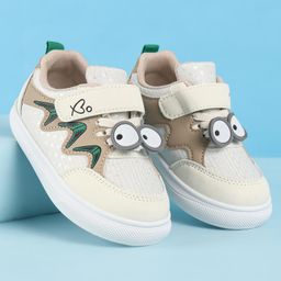 Babyoye Slip On Casual Shoes with Velcro Closure - Green & White-image-26